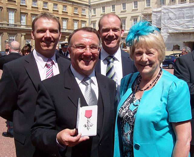 All the family together. (L-R) Alun, Ken, Iain and Joan Davies.