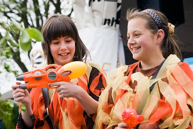 May Day celebration in Middleton - Olivia Carr (11) and Faye Hughes (11)