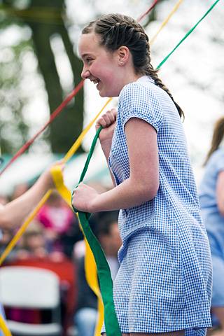 May Day celebration in Middleton - Maypole Dancing