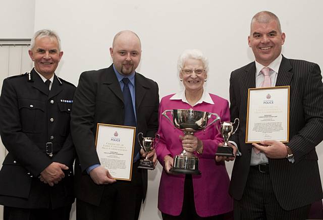 Chief Constable Peter Fahy, Constable Phillip Bainbridge, Mrs Joan Egerton, Sergeant Christopher Flint 