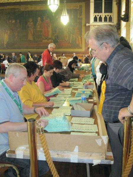 The Local Election count at Rochdale Town Hall in 2010