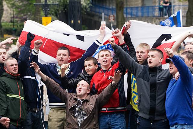 Dale fans outside the Town Hall