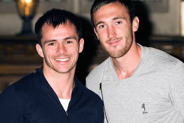 Chris Dagnall with Rory McArdle at the club's Civic Reception in May 2010