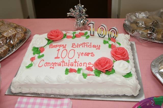 Millicent's 100th birthday cake