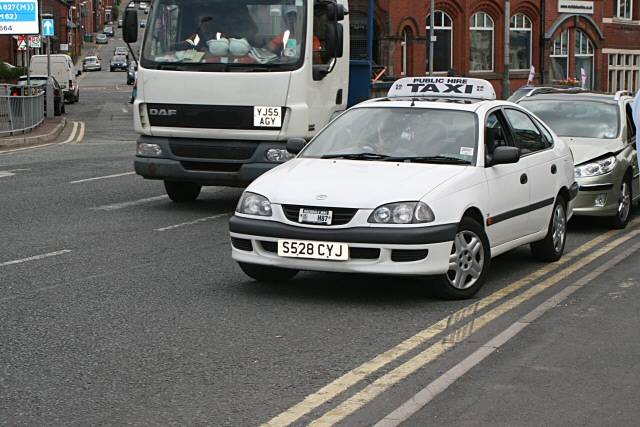 It is believed this taxi slammed on its brakes to make a right turn where Manchester Road meets Albion Street causing a three vehicle collision