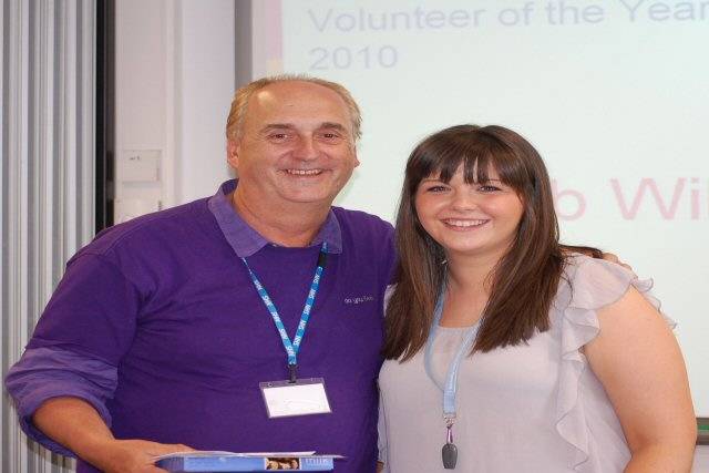 Volunteer of the Year, Rob Wilson with Amy Gibbons who co-ordinates the volunteer scheme  
