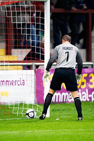 Fleetwood Town v Rochdale - Fleetwood keeper Hurst picks the ball out of the net after O'Grady's opening goal for Dale