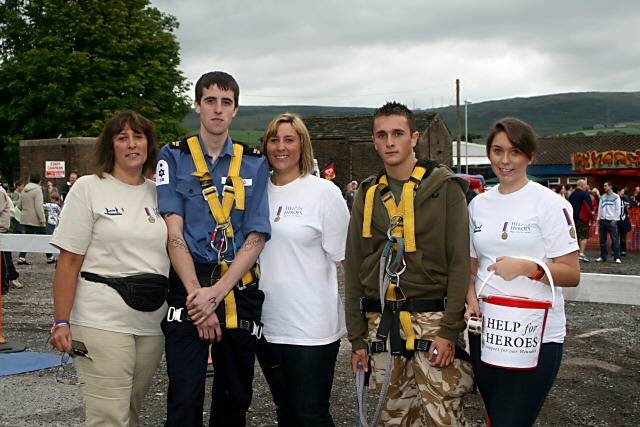 Help for Heroes fundraisers with Rochdale service men getting ready for the jump