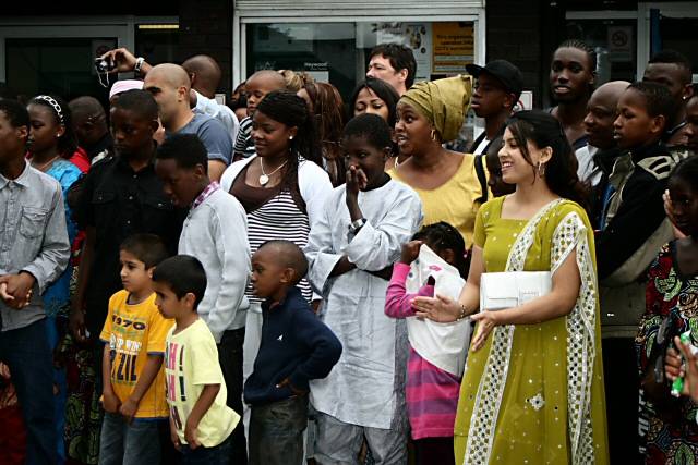 Crowds enjoy the entertainment