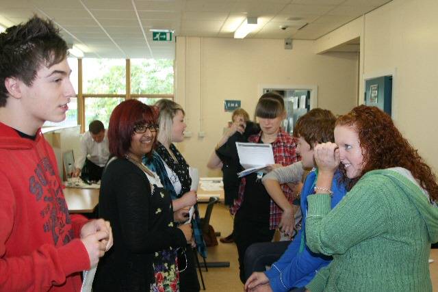 Pupils at Oulder Hill Sixth Form collecting their results