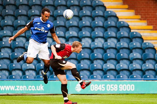 Rochdale 1 - 2 Colchester<br />Chris O'Grady wins in the air