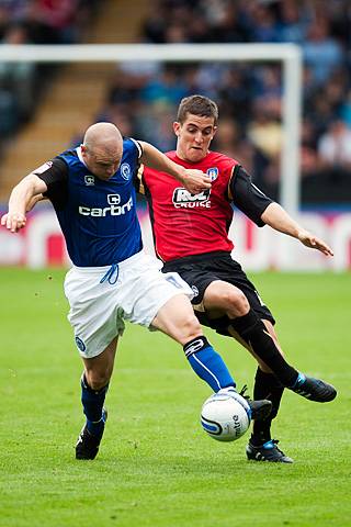 Rochdale 1 - 2 Colchester<br />Gary Jones wins the ball