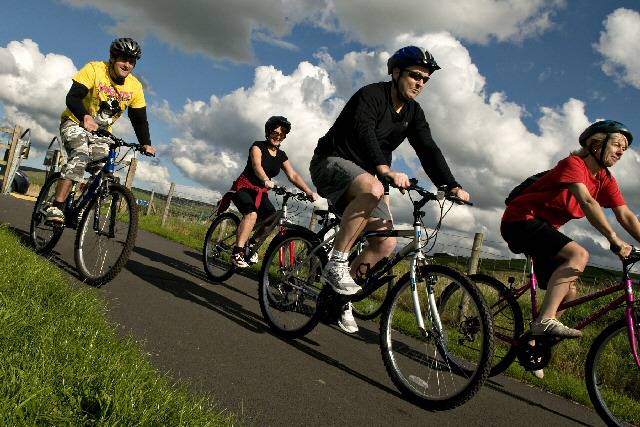 Staff from Kingsway Business Park and Rochdale Development Agency take advantage of Kingsway’s cycle paths