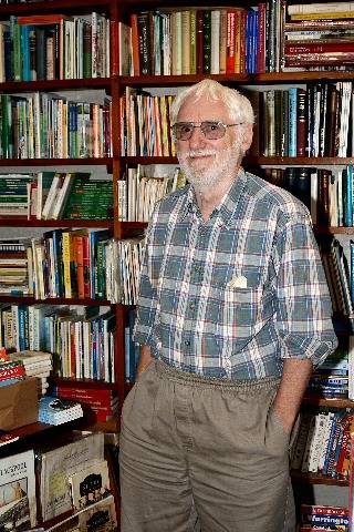 Mr Kelsall in his bookshop