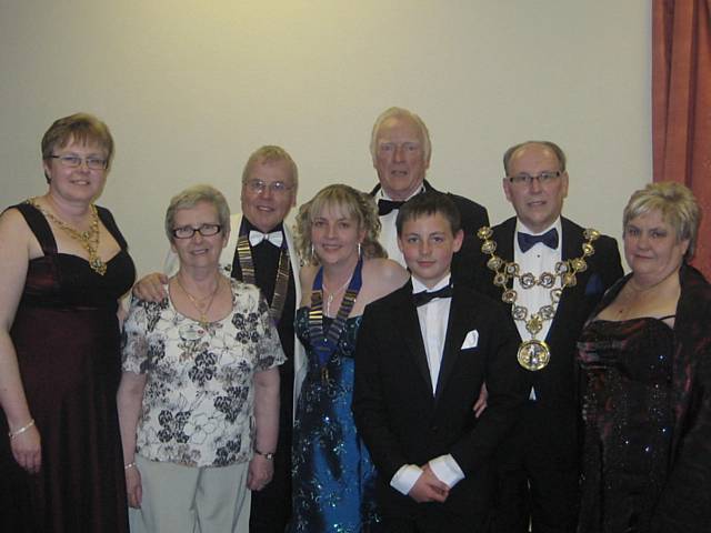 Lyndsey Mullen (centre) at the Littleborough Lions Charter with the former Mayor and Mayoress of Rochdale, Councillor Keith Swift and Sue Etchells