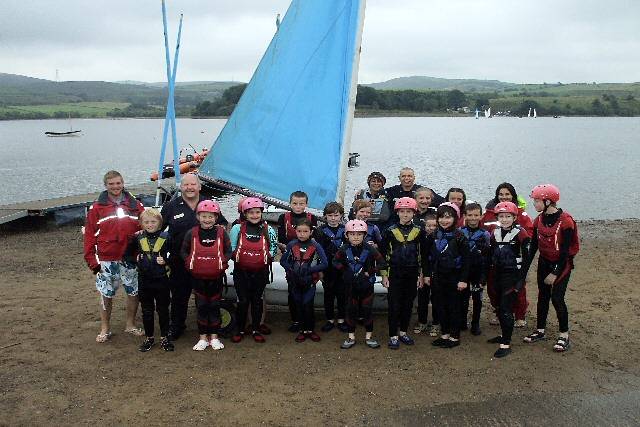 The young people on the last day of the water activities at Hollingworth Lake