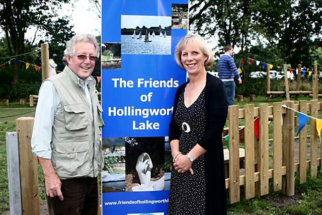 The Chairman of the Friends of Hollingworth Lake, Ray Smith, with Littleborough Councillor Stephanie Mills