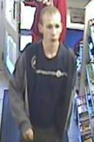 A CCTV image of a man the police want to speak to in connection with the robbery