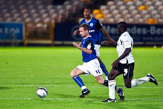 Port Vale 2 - 1 Rochdale<br />Matthew Done with Anthony Griffith hot on his heels