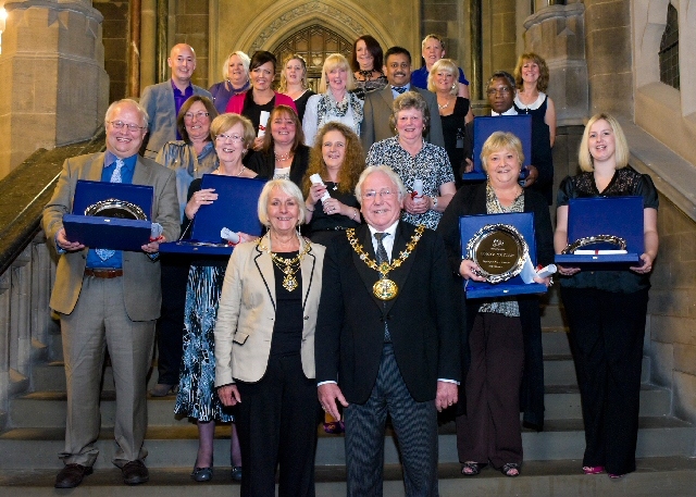 The Mayor and Mayoress with winners and short listed nominees.
