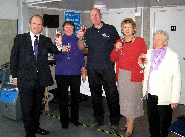 The Fletchers and their mothers celebrating with Mr Danczuk 