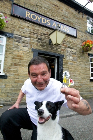 Landlord Kenneth Hughes and Jip the dog