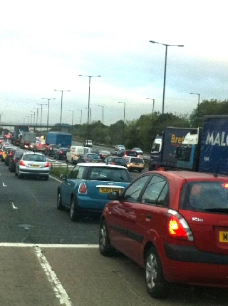 Congestion backing up to Junction 20 at Rochdale