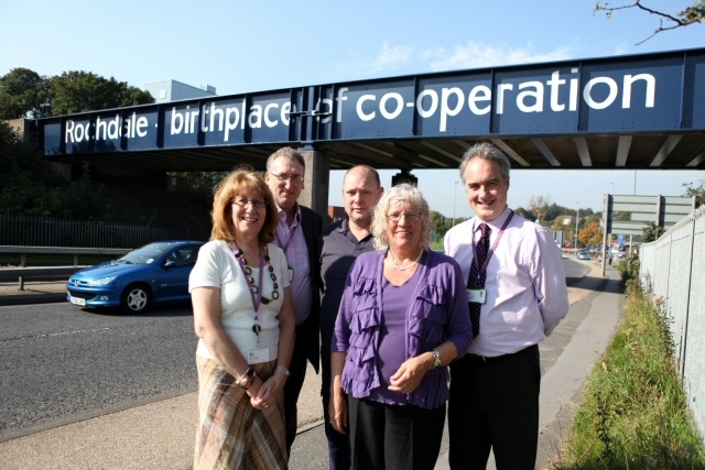 Moira Richardson (RBH Governance Manager), Tim Byrne (Tenant Board Member), Neil Duxbury (RBH engineer), Philomena Renshaw (RBH Tenant Board Member) and Gareth Swarbrick (RBH Chief Executive).
