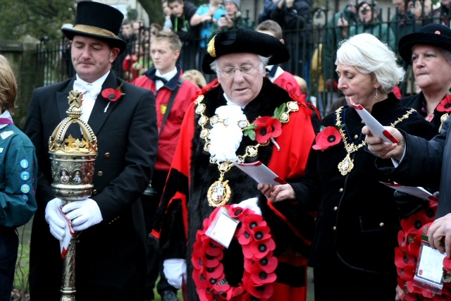 Remembrance Sunday at Wardle Cenotaph
