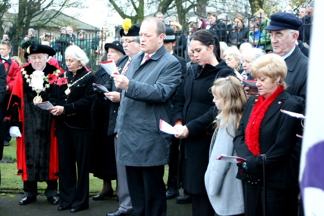 Remembrance Sunday at Wardle Cenotaph
