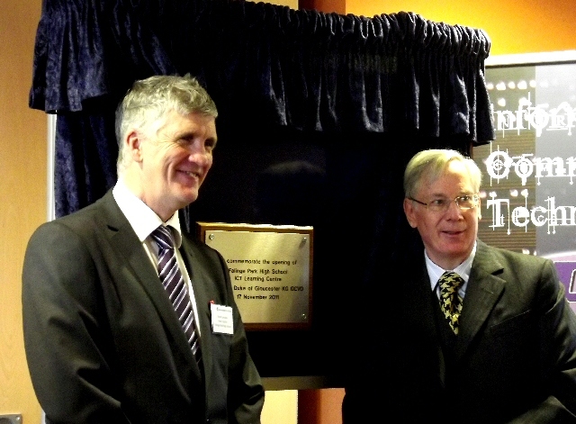 Robin Lonsdale, Headteacher, Falinge Park High School and HRH The Duke of Gloucester 