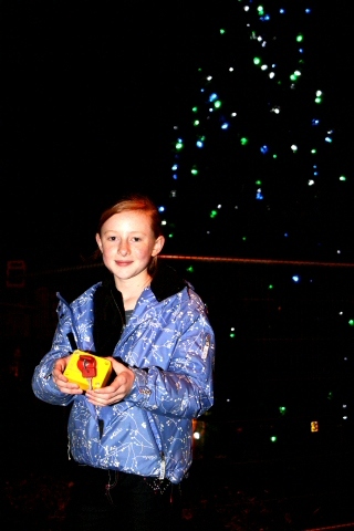 Jessica Frater, 11, turned on the Littleborough Christmas lights