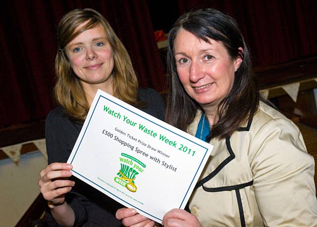 Winner on the night Catherine Dunne with local stylist and designer Tracey Cliffe