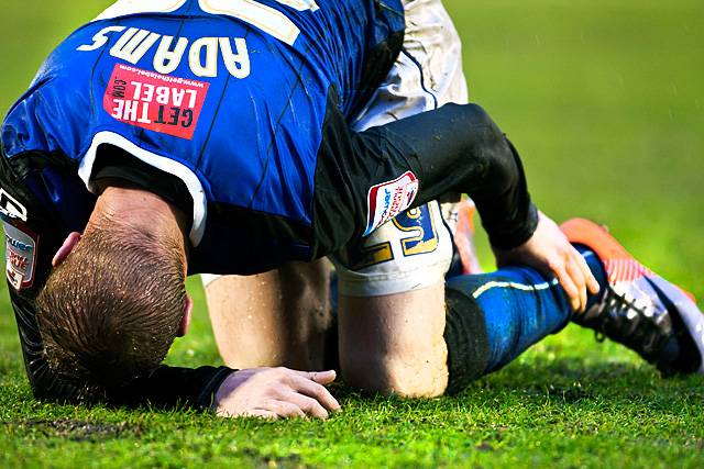 Rochdale 1 - 1 Leyton Orient<br \>Nicky Adams ankle takes the brunt of a heavy challenge