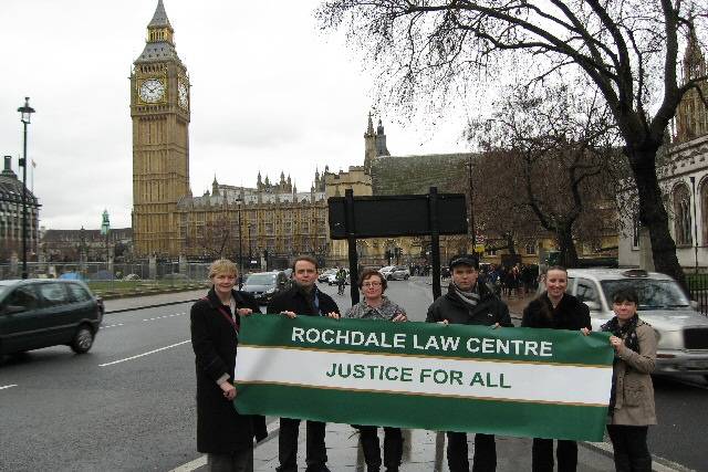 Members of Rochdale Law Centre campaigning in London

 

