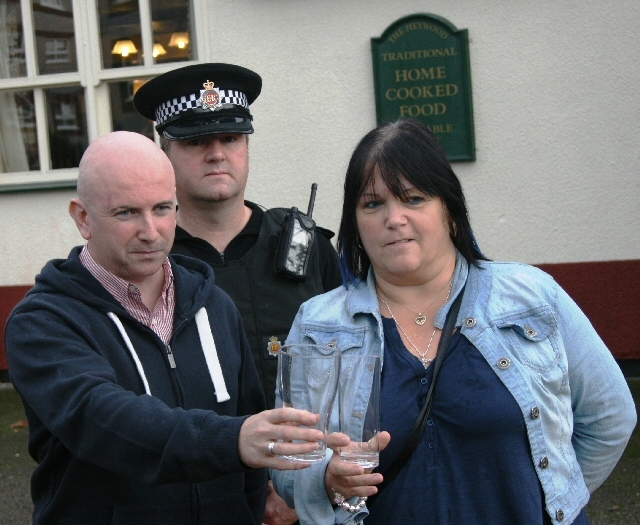 Emma’s partner Michael Shepherd with Inspector Steve Clarke and Emma’s mother Diane O’Kane