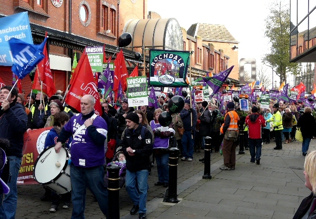 People from Rochdale joined a rally in Oldham