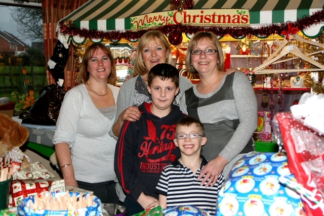 Stall holders from day hospice: Deborah Johnson, Lynn McOwen, Carol O’Brien and Levi and Declan O’Brien