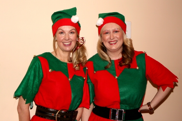 Santa’s little helpers: Kim O’Connor and Andrea Derbyshire