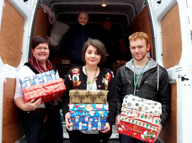 Janet Emsley, Beth Givvons-Collinge, James Robertson and Carol Hartley from Operation Christmas Child