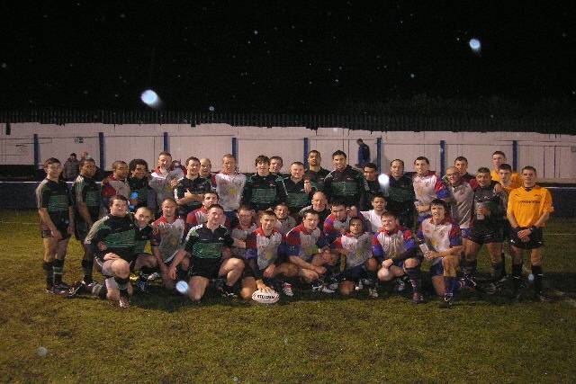 Rochdale Town Team pictured with Rochdale Hornets after there recent match up at Mayfield Sports Centre, Rochdale.