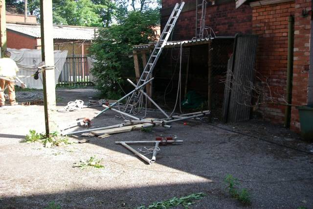 The remains of the scaffolding

 

