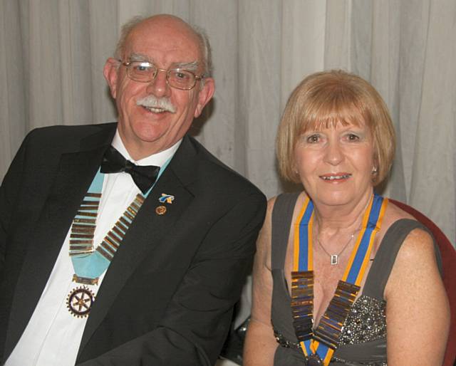 District Governor Bernard Tupman with President Janice Powell