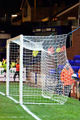 Tranmere Rovers 1 - 1 Rochdale<br />Gary Jones shot hits the back of the Tranmere net