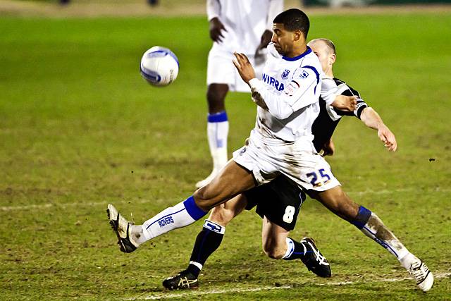 Tranmere Rovers 1 - 1 Rochdale<br />A stretching Joss Labadie beats Gary Jones to the ball