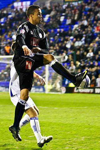 Tranmere Rovers 1 - 1 Rochdale<br />Joe Thompson with an acrobatic tackle