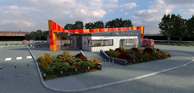 An artist's impression of Rochdale’s new Community Fire Station 
