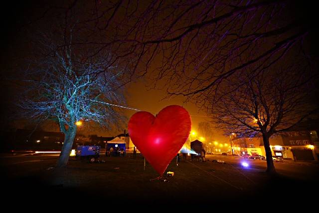 Heart art … a giant inflatable heart was the centrepiece of the event
