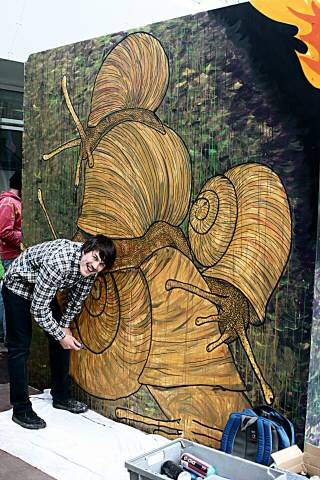 Lewis Brownlie working on The Cube