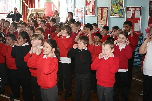 Castleton Primary School children in world record attempt